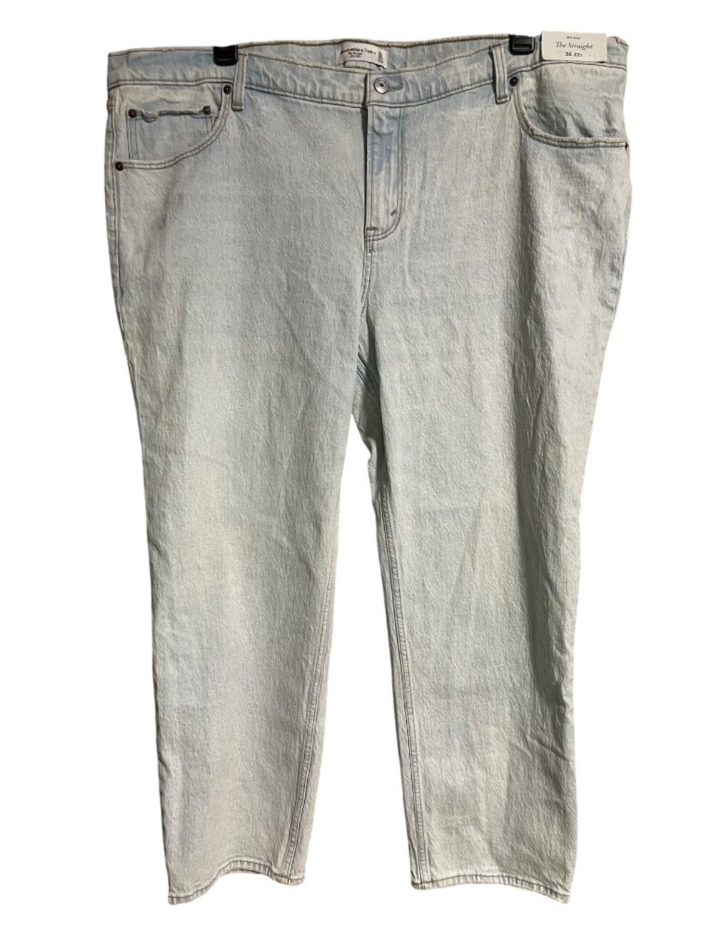 Abercrombie & Fitch Mid Rise Straight Light Wash Jeans Womens Size 22S Denim